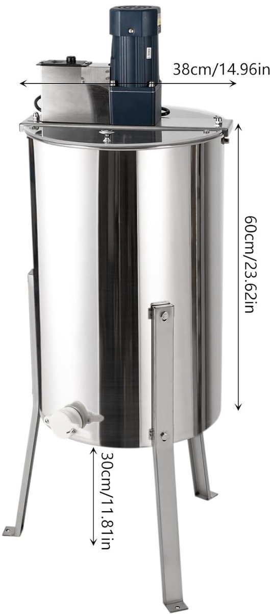 HoningExtractor - Honingmachine - Honing Snel Scheiden - 3 Frames Tegelijk - 38x60 cm - Zilver — afbeelding 4