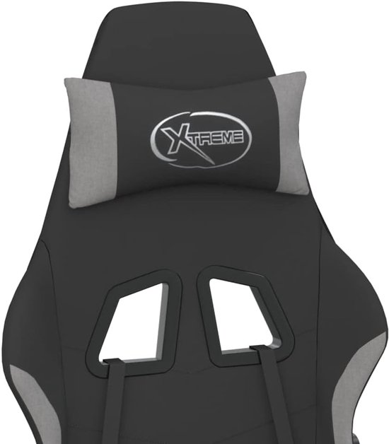 Gaming Stoel - Fauteuil Speelstoel - Comfortabel Gamen - Ingebouwde Massagefunctie - 65 x 62.5 x 130 cm - Zwart Grijs — afbeelding 5