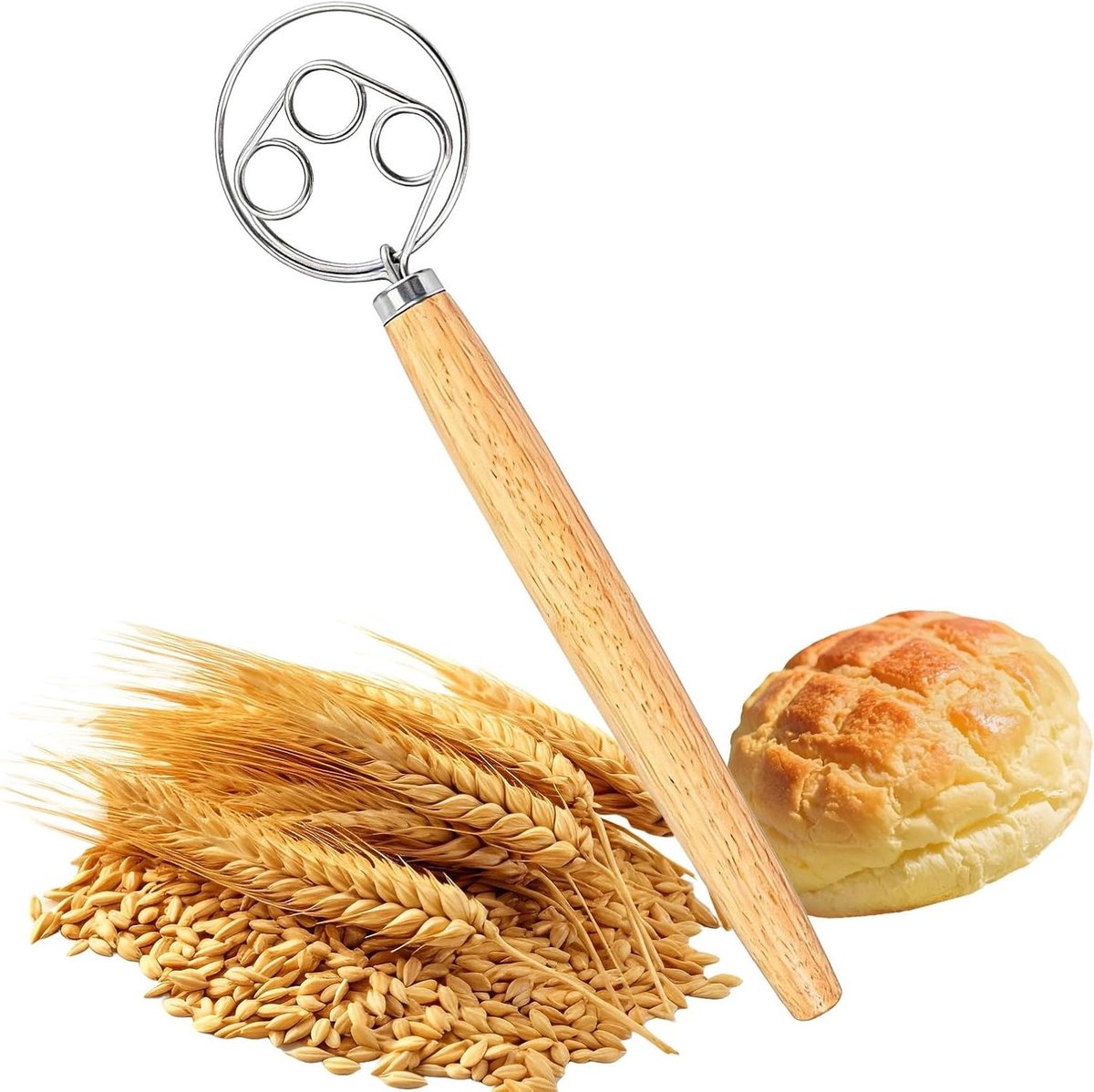 Deense Deeggarde - Garde Keuken - Deeg Mengen - Roestvrij Staal - 33 cm - Zilver