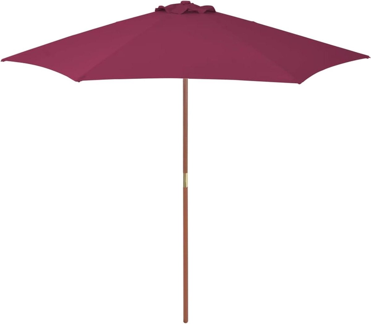 Parasol met Houtnerf - Zweefparasol Tuinscherm - Terras Beschermen - UV-Bestendig Materiaal - 270 cm Diameter - Bordeauxrood