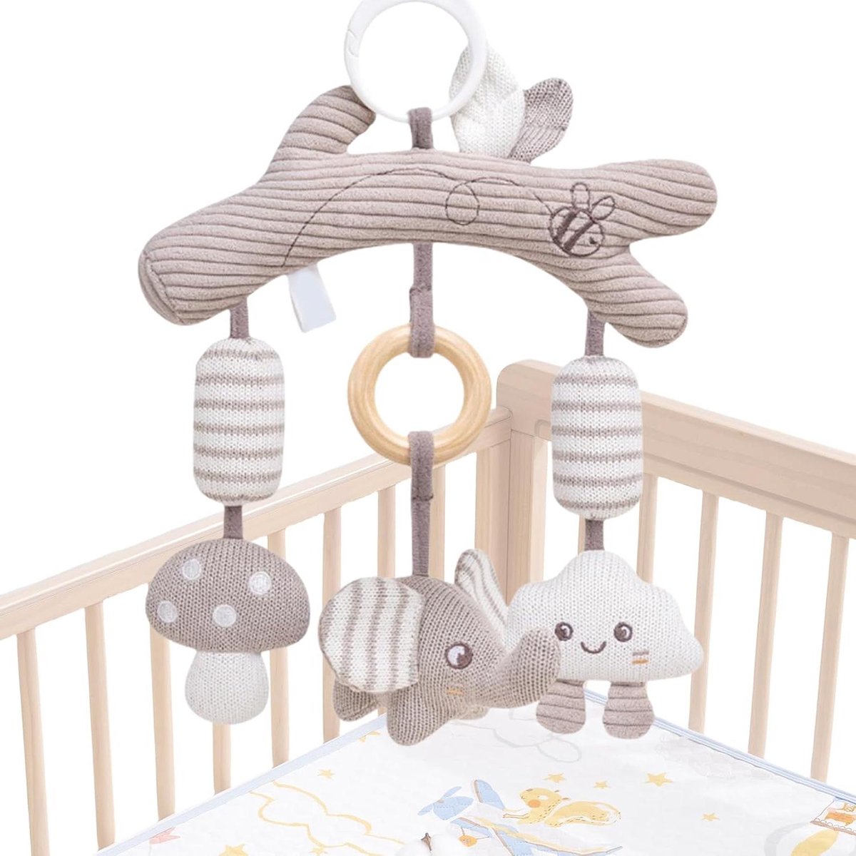 Kinderwagen Speelgoed - Activiteitsspeelgoed Babybed - Baby Ontwikkeling - Zachte Geluiden Rotatie - 33 x 25 cm - Uniek