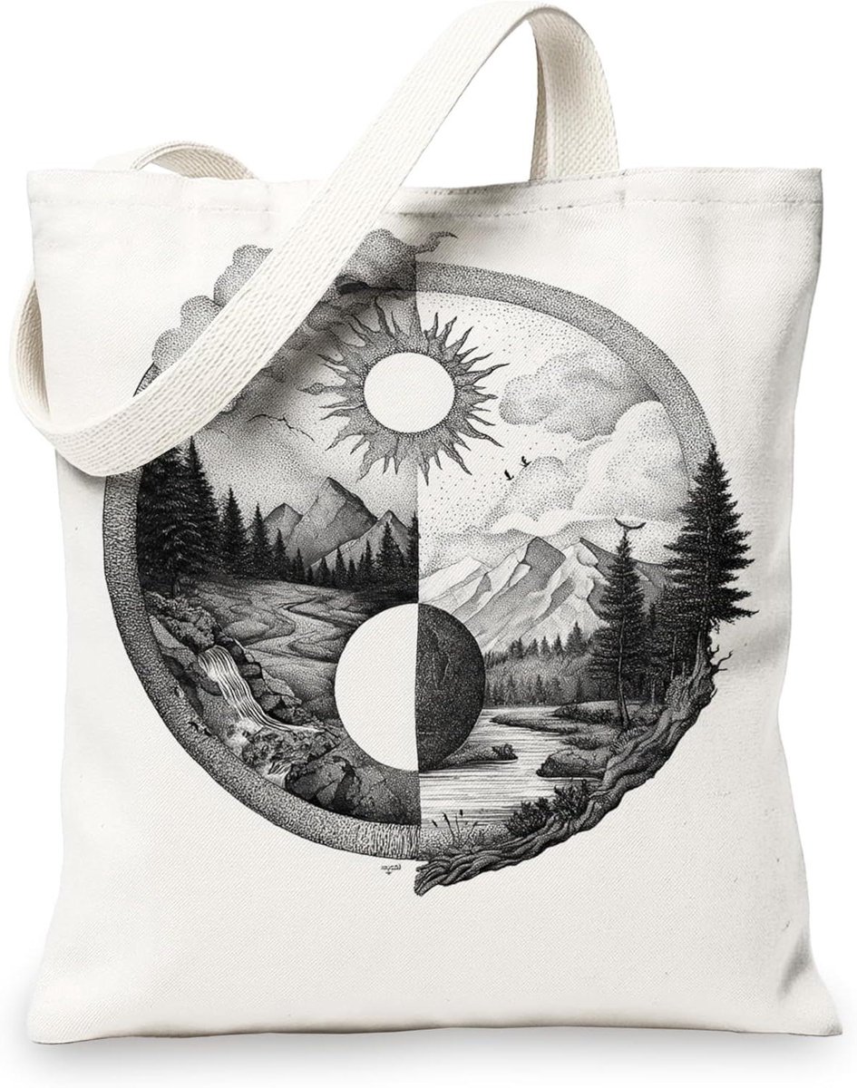 Canvas Tote Bag - Draagtas Shopper - Boodschappen Doen - Herbruikbaar Ontwerp - N.v.t. - Aards