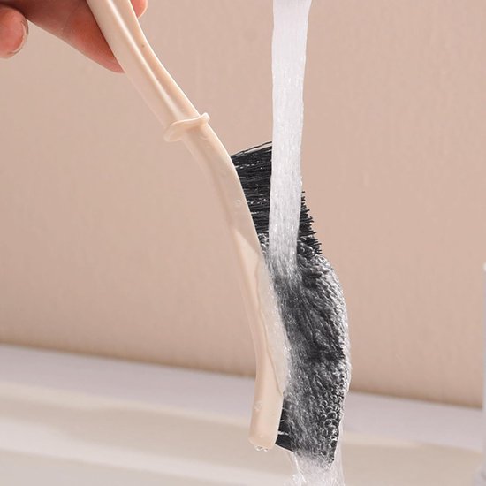 Badkamer voegenborstel - Smalle schrobber precisiekop - Dieptereiniging badkamer - Ergonomische handgreep - 23 x 4.7 x 1 cm - Kaki — afbeelding 2