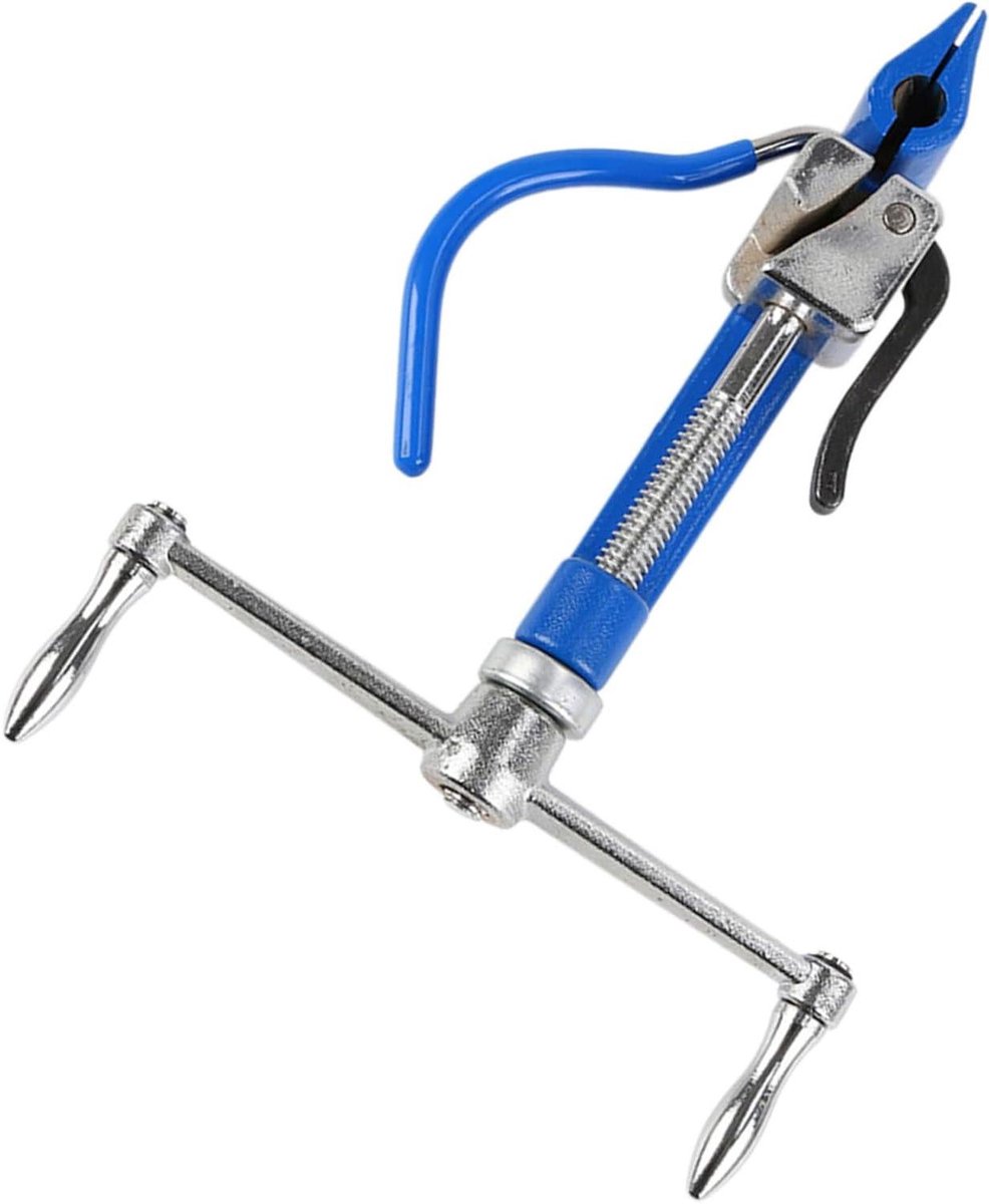 Metaal Bandspanner - Omsnoeringsgereedschap Spanner - Pakketten Zekeren - Schroefmechanisme - 245 x 9 x 9 cm - Blauw