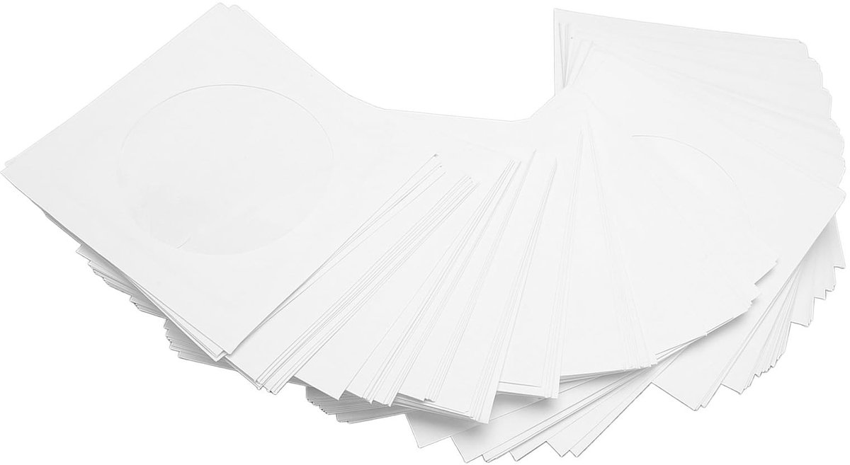 Dailygoody - CD DVD Hoezen - Dikke Herbruikbare Hoezen - Stofdichte Bescherming - 100 Stuks - Transparant Venster - Voor 8 Cm Schijven