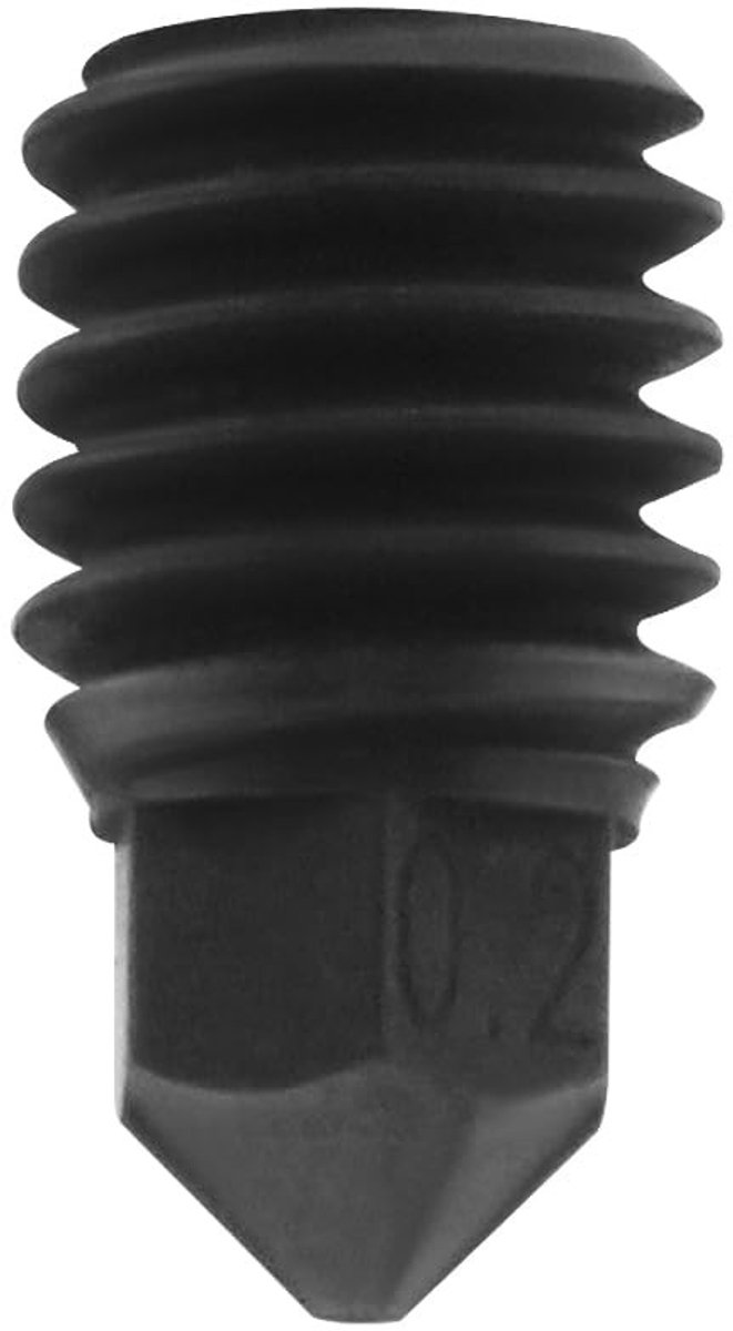 Dailygoody - 3D-printer mondstuk - Geharde stalen sproeiers - Zwart - Hittebestendig - 0,2 mm - Geschikt voor Bambu Lab X1 en P1P - 1 stuks