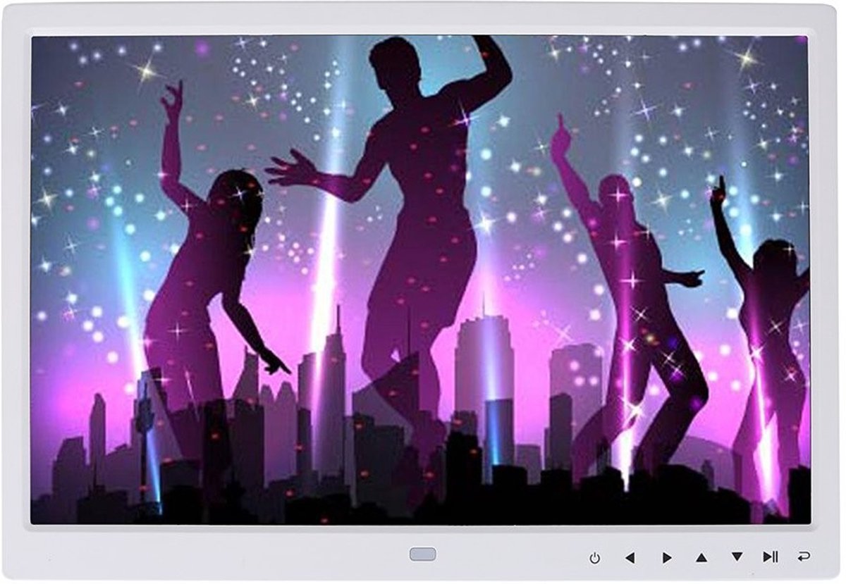 Dailygoody - OmGoods - Dailygoody - Digitale Fotolijst - HD Fotolijst - Muziek en Video afspelen - Wit - 32 GB Geheugen - Geschikt voor Thuis en Kantoor