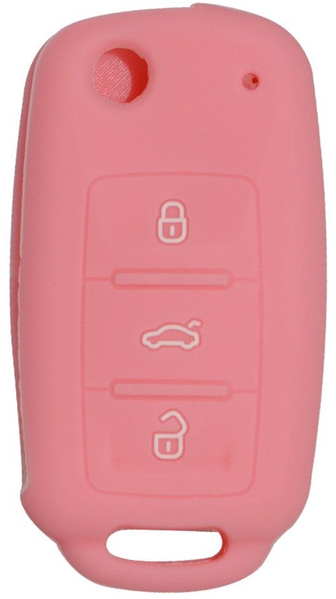 Dailygoody - Sleutelhoes - Silicone Hoes - Bescherming voor Autosleutels - Roze - Flexibel en Duurzaam - Geschikt voor Volkswagen modellen