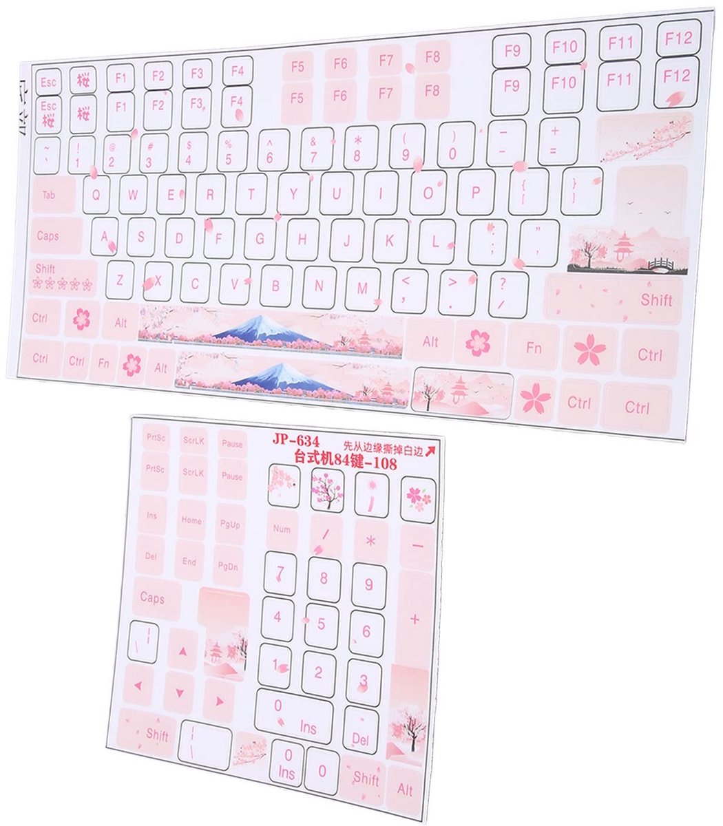Dailygoody - Universele Toetsenbordstickers - Mechanische Toetsenbordstickers - Duurzaam en krasbestendig - PVC materiaal - Duidelijke Engelse Keycap-