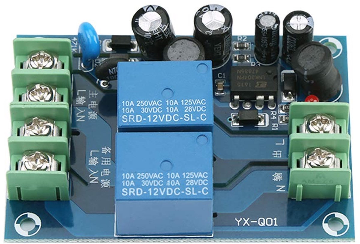 Dailygoody - Automatische Schakelmodule - Noodstroomschakelaar - Dual Power Supply - AC 85-240V - 10A - Automatische Switching Controller - Gesch