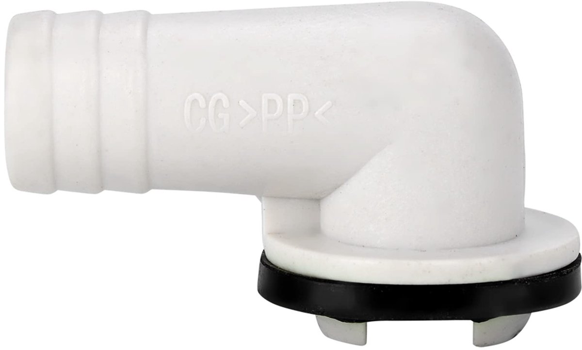 Dailygoody - Airconditioner Afvoer Connector - Afvoerpijp - Geurloos - Wit met Zwarte Basis - Drainage Tool - Geschikt voor Airconditioning - 1,9 Inch