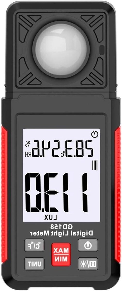 Digitale Lichtmeter - Luxmeter Tester - Licht Meten - 200.000 Lux Bereik - 142mm Lengte - Zwart