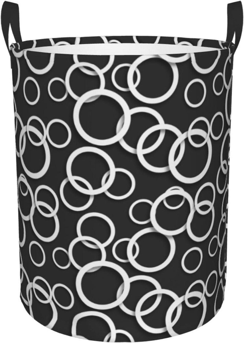 Kleding Mand - Wasmand Rond - Was Sorteren - Waterdicht Oxford Doek - S 34x42cm - Wit