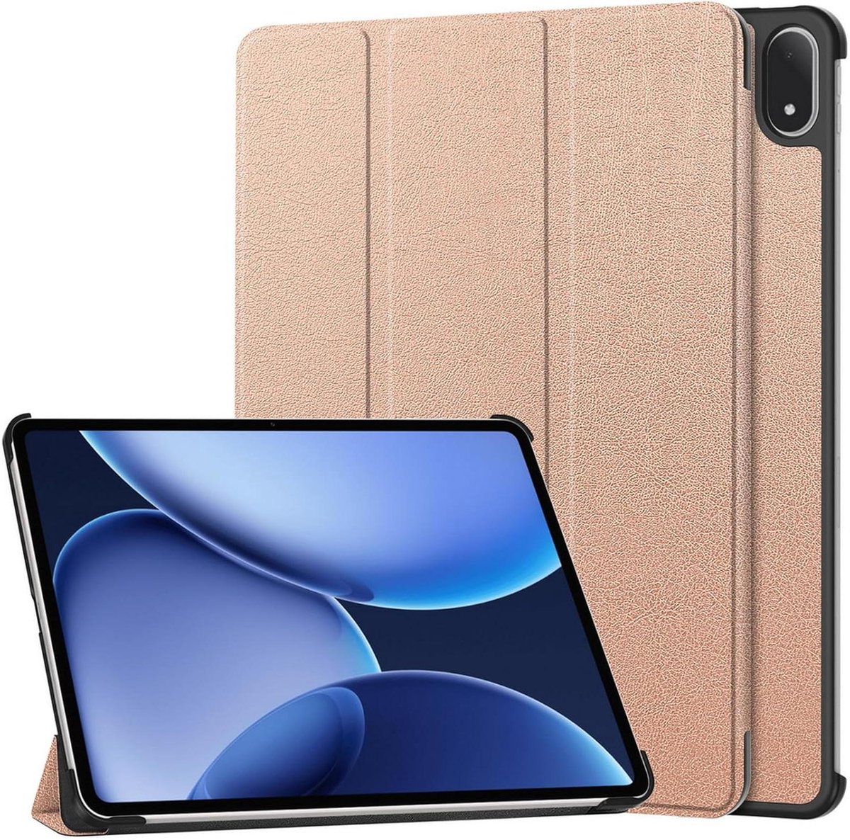 Tablethoes - Beschermhoes Folio - Media Kijken - Verstelbare Standaard - 132 inch - Roségoud
