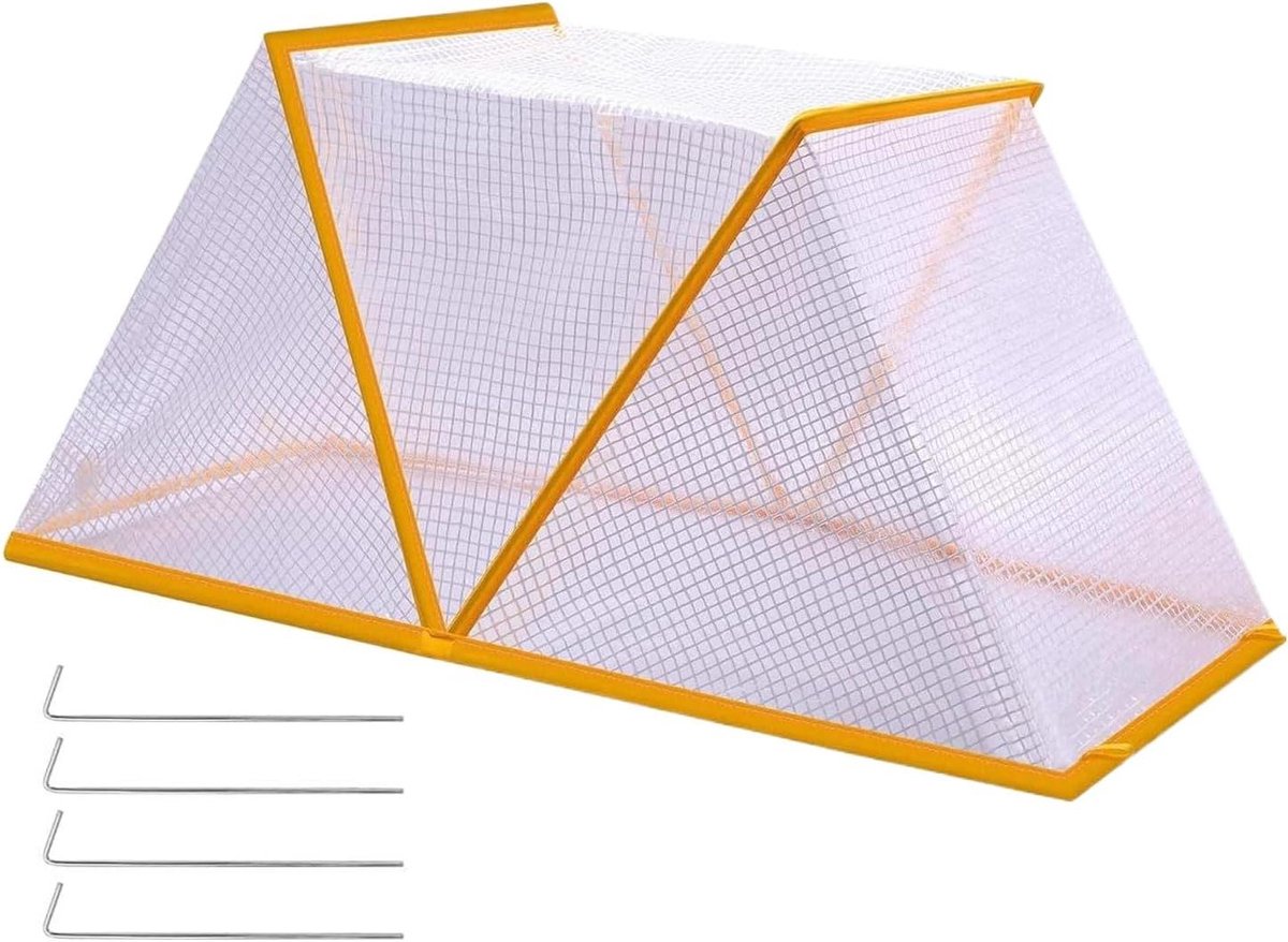 Verhoogd tuinbed - Plantenkoepel - Planten beschermen - Gele rand - 49 x 38 x 22 cm - Meerkleurig