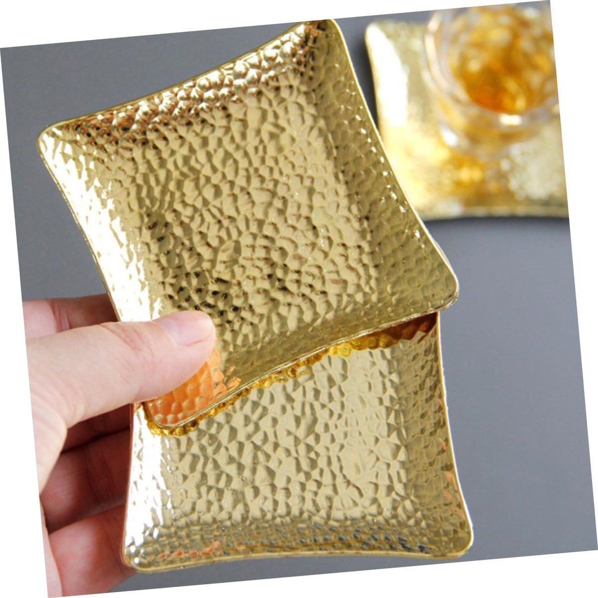 Onderzetters Set - Tafelbeschermers - Dranken Plaatsen - Met Houder - 7.6cm - Goud