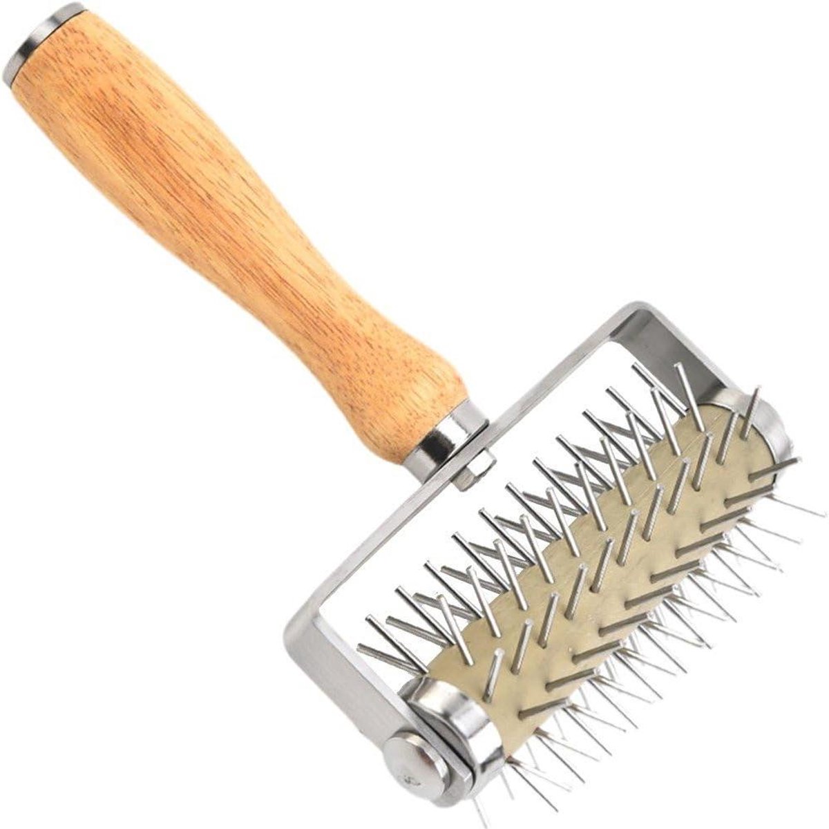Deeg Roller - Prikker Gat - Bakken Maken - Roestvrij Staal - 20 x 12.5 cm - Zilver