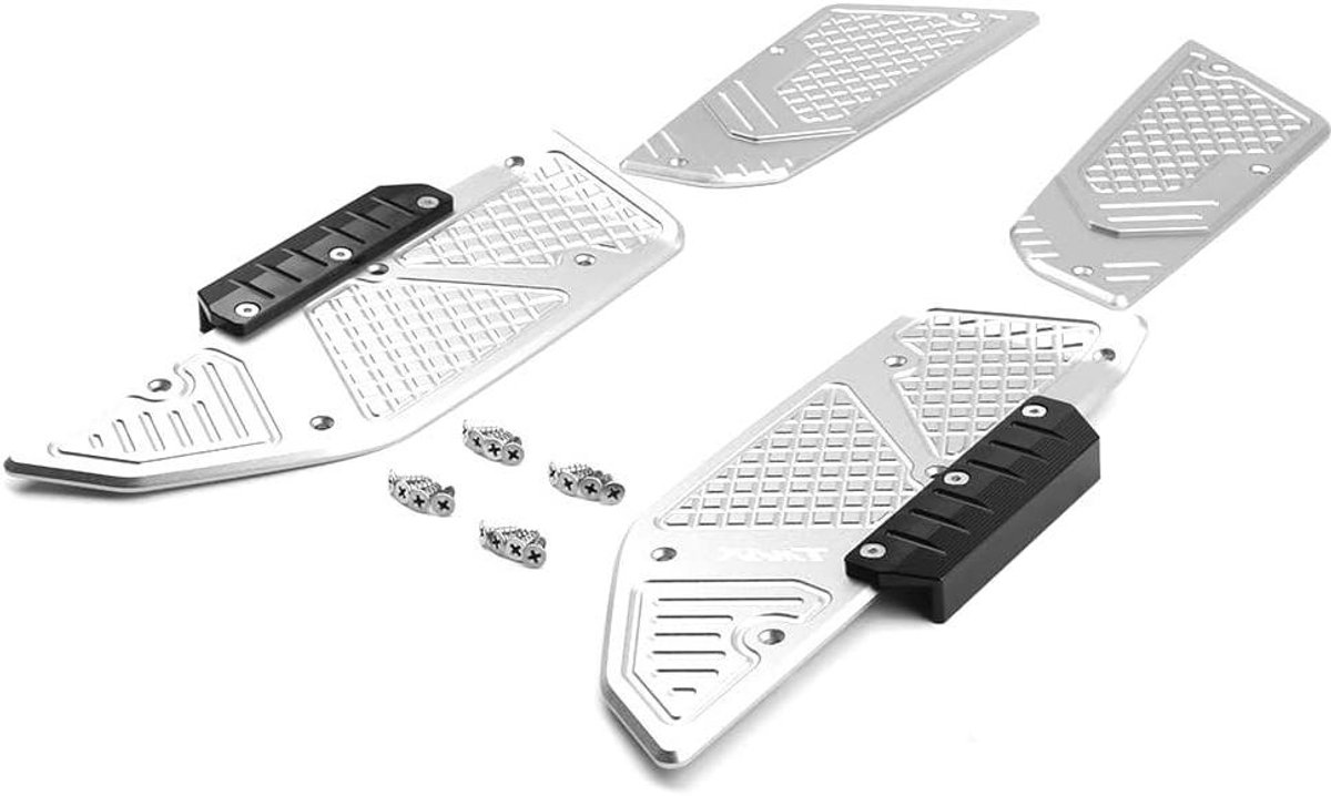Motorfiets Treeplank - Voetsteun Plaat - Verbeterde Rijervaring - Antislip Ontwerp - CNC Aluminium - Zilver