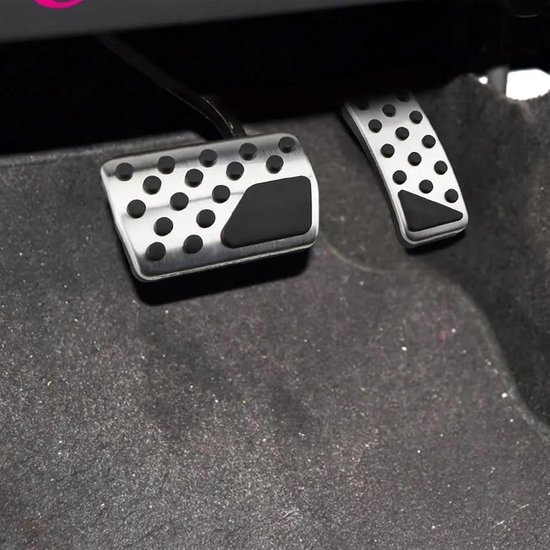 Pedaalhoezen Auto - Vervangingsset Pedalen - Verbeter Rijervaring - Antislip Oppervlak - One Size - Zilver Zwart — afbeelding 5