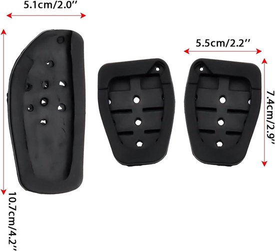 Auto Pedaalhoezen - Rem Gas Kit - Verbeter Rijervaring - Antislip Rubber - 3 Stuks - Zilver — afbeelding 5