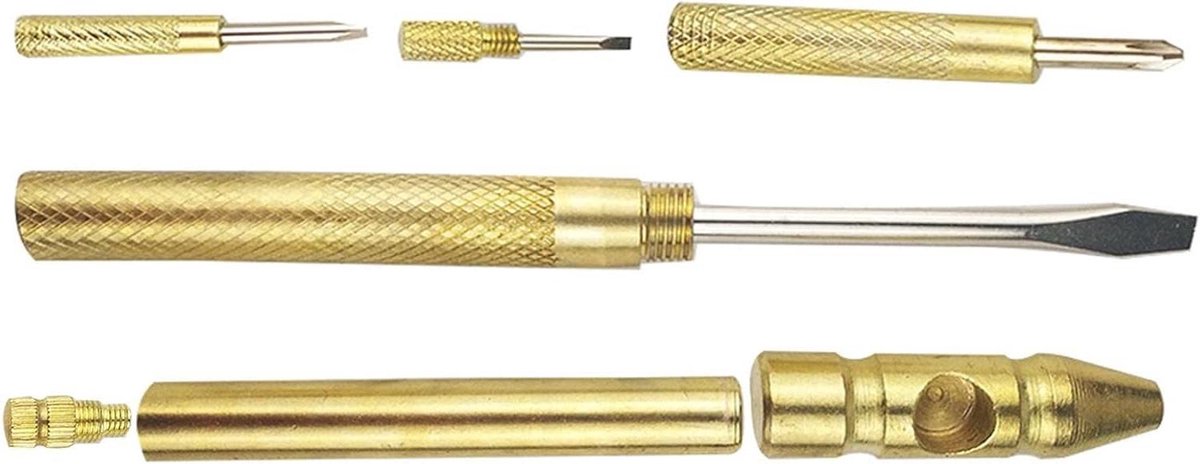 Koperen Hamer - Multifunctioneel Gereedschap - Kleine Reparaties - 6-in-1 Ontwerp - 15.6 cm - Goud