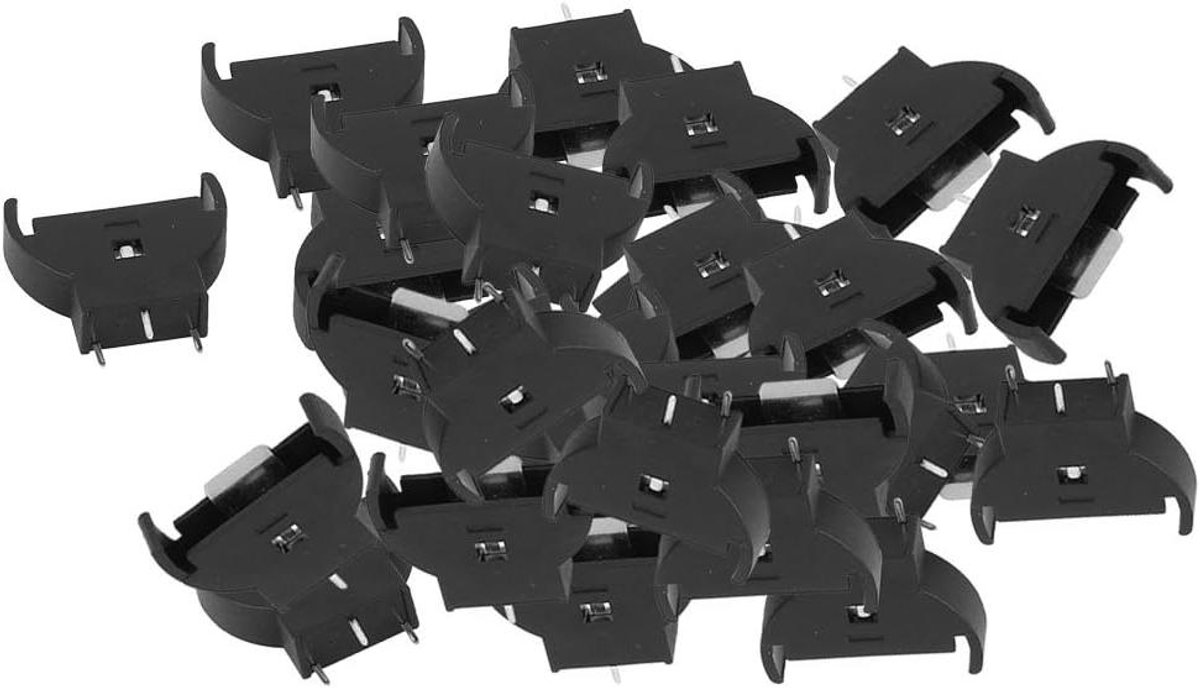 Batterij Houders - Knoopcel Houder - Apparaten Voeden - Plastic Behuizing - 30 Stuks - Zwart