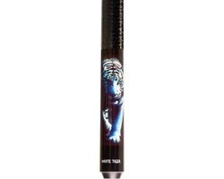 Biljartkeu - Pool Cue Keu - Biljart Spel - PU-lederlook Grip - 147 cm - Wit Tijger — afbeelding 5