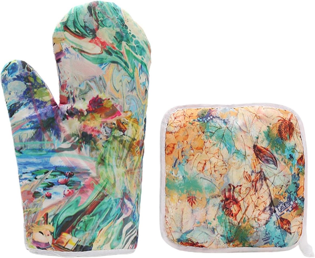 Ovenwanten Set - Hittebestendige Handschoenen - Veilig Koken - Antislip Ontwerp - 27 x 17 cm - B