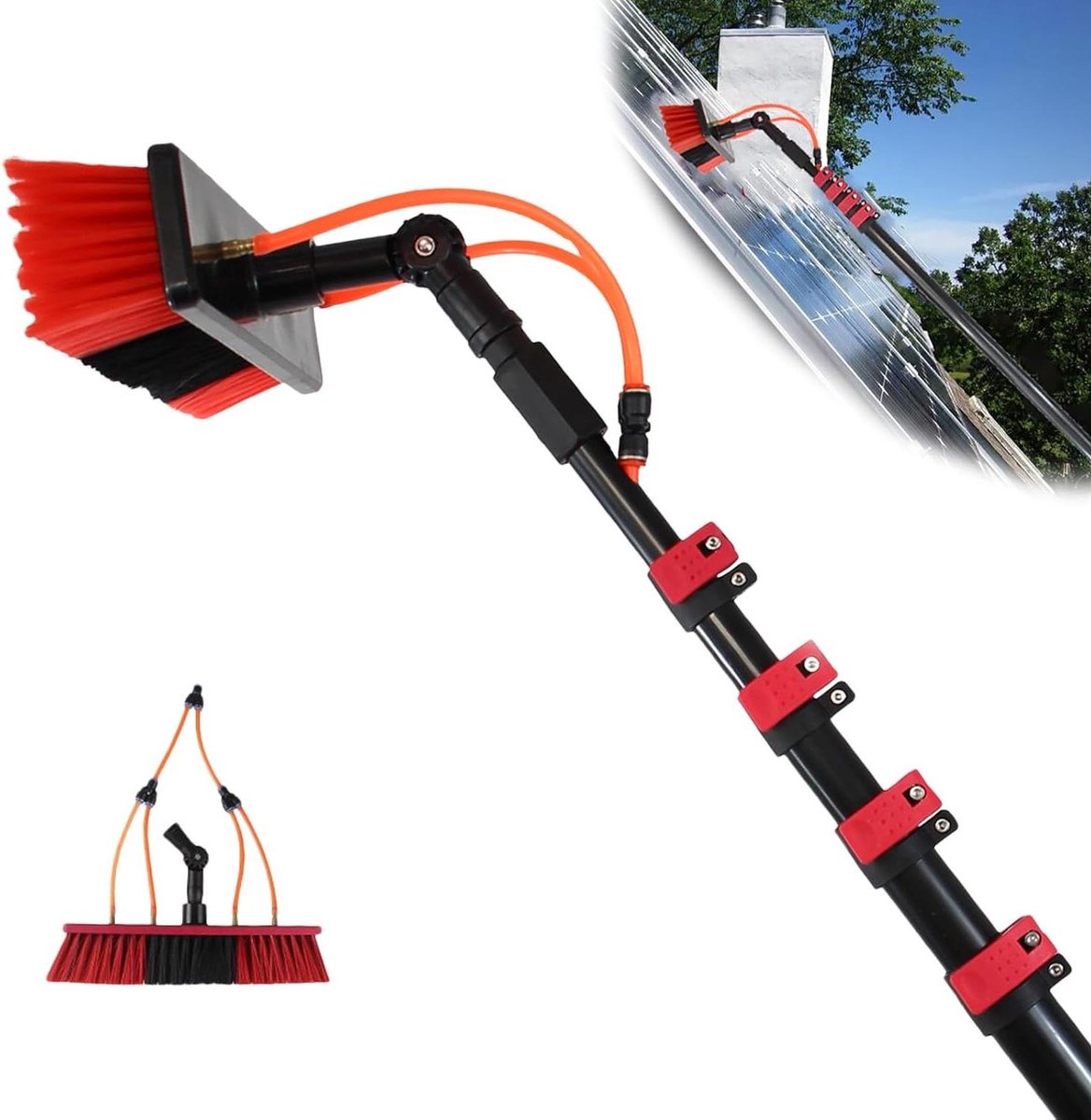 Telescopische Raamwisser - Raamreiniger Paal - Ramen Schoonmaken - Watergevoede Reiniging - 5.4 Meter - Aluminium