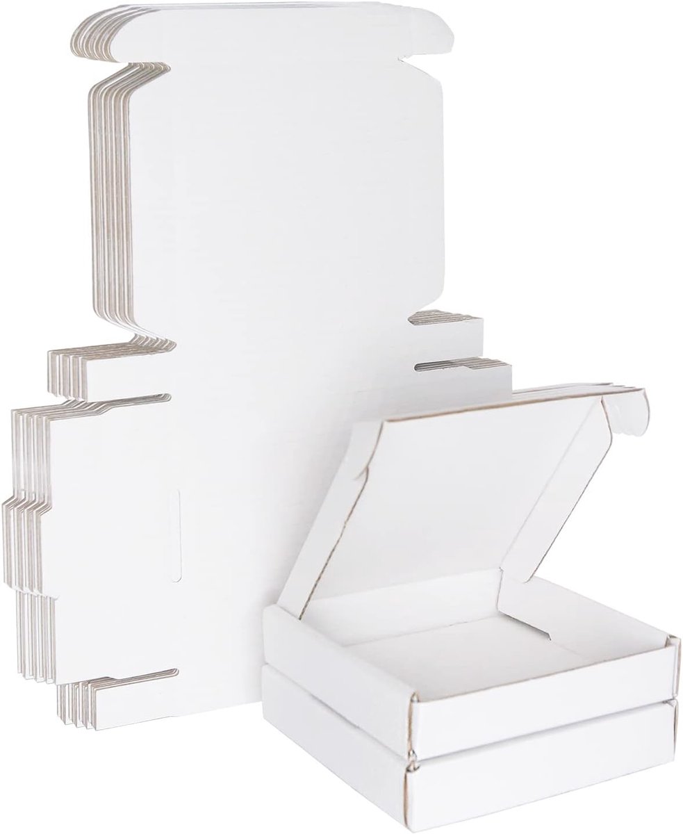 Verzenddoos met Bovenklep - Pakket Brievenbus - Sterke Doos - Postdoos - 10 Stuks - 100x100x20mm - Wit - van Imperatoris