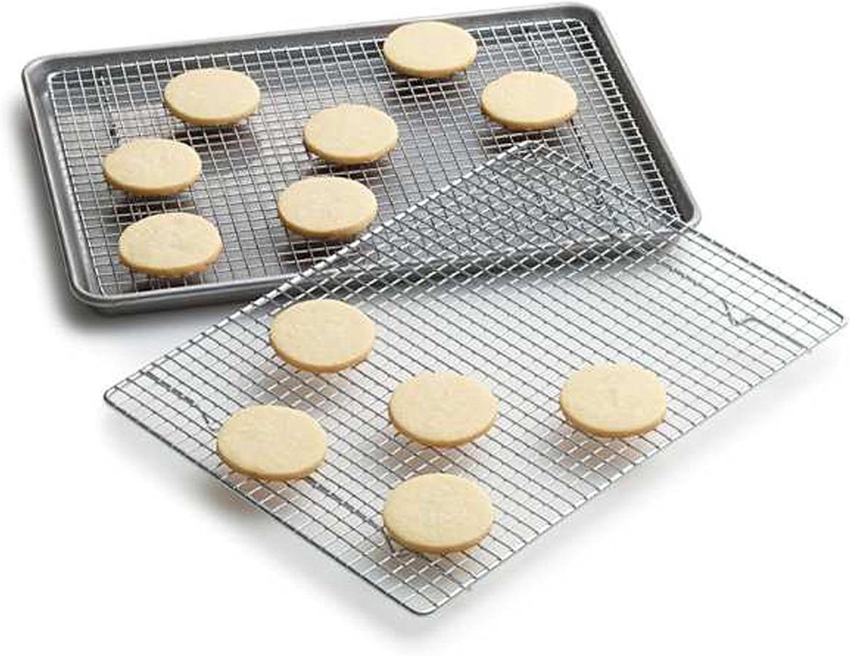 Koelrek - Bakrooster Drip Screen - Bakken en Koelen - Kruisdraad Ontwerp - 16-1/2" x 12" - Chroom