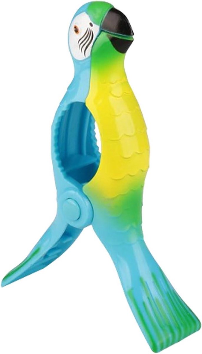 Handdoekclips - Vogel klemmen - Strand en zwembad - Vogelvorm decoratie - 14x9 cm - Papegaai