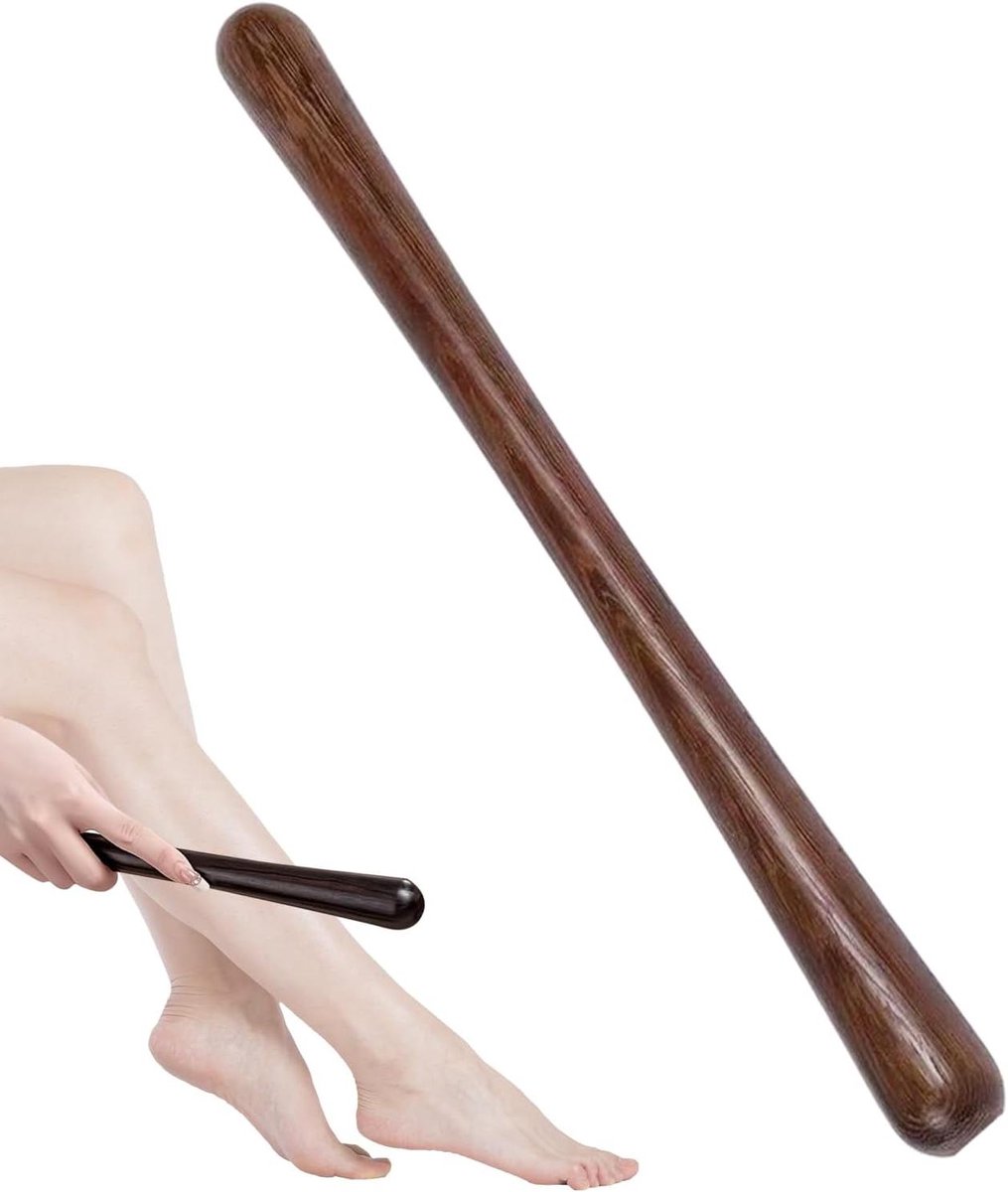 Houten Massage Roller - Massage Stick - Spierontspanning - Ergonomisch Ontwerp - 41 cm - Houtkleur