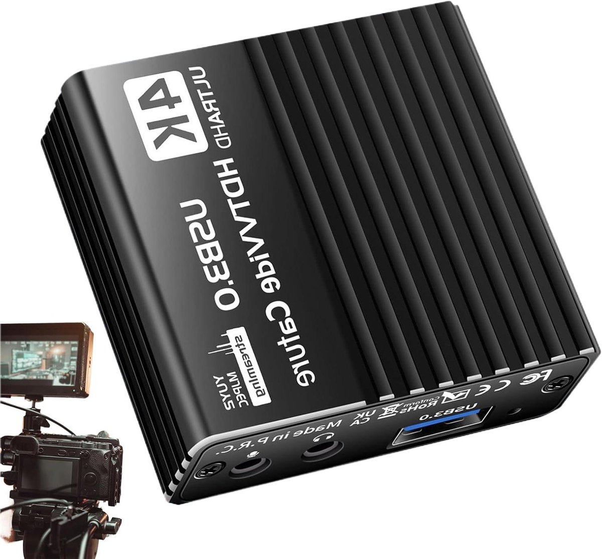 Capture Card - Video Opnamekaart - Live Streamen - Lage Latentie - 4K 60FPS - Zwart