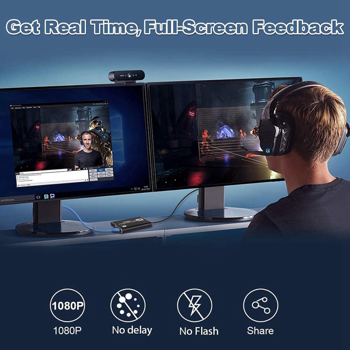 Audio Video Capture Card - Opnamekaart Converter - Gaming Streaming - 4K USB 3.0 - 1080p 60fps - Zwart thumbnail 4