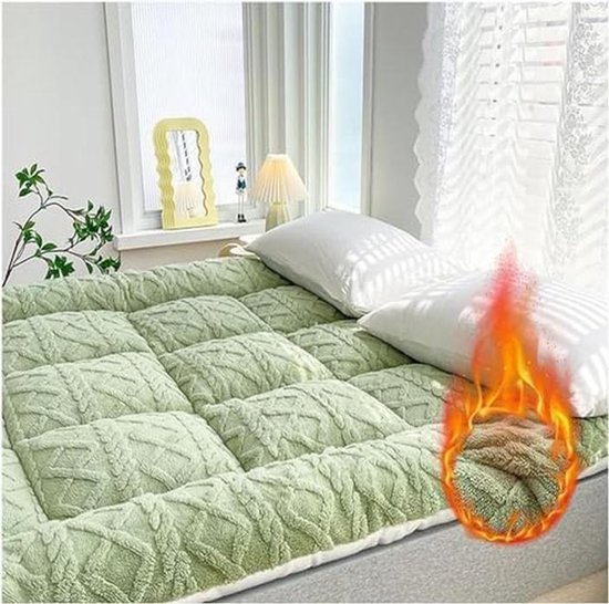 Japanse futon matras - Vloerbed Slaapkussen - Ruimtebesparend slapen - Oprolbaar en opvouwbaar - Full Size - Geel — afbeelding 4