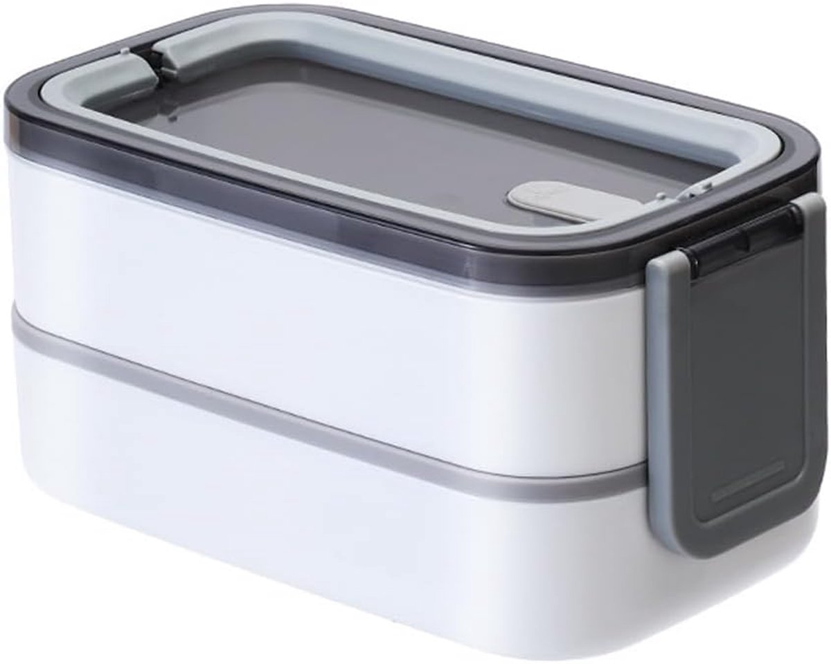 VHV - RVS Broodtrommel - Lunchbox met 3 Vakken - 1650ml Bento Box voor Volwassenen - Lekvrije Isolerende Lunchbox - RVS Lunchtrommel voor Werk en Picknick - BPA-vrij & Vaatwasserbestendig - grijs
