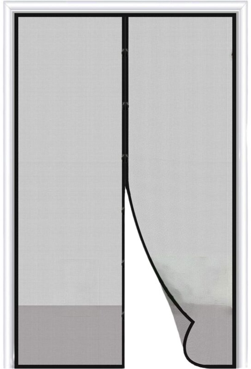 Magnetisch muggennet, geschikt voor balkondeuren, terrasdeuren en kelderdeuren; zelfklevende achterkant geschikt voor eenvoudige installatie; 80 x 210 cm
