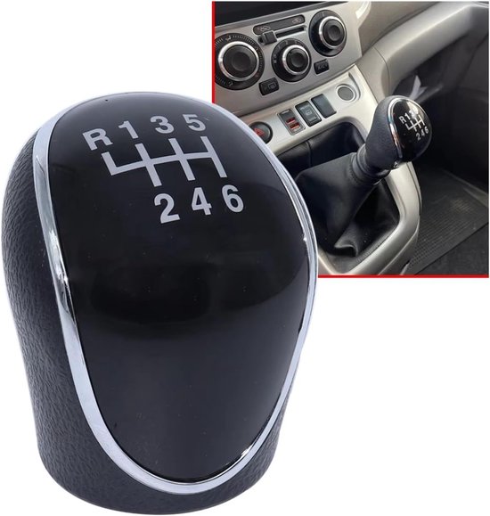 Schakelpookknop Auto - Versnellingspook Hendel - Handgeschakeld Rijden - Directe Vervanging - M10 6SP+R - Zwart — afbeelding 4