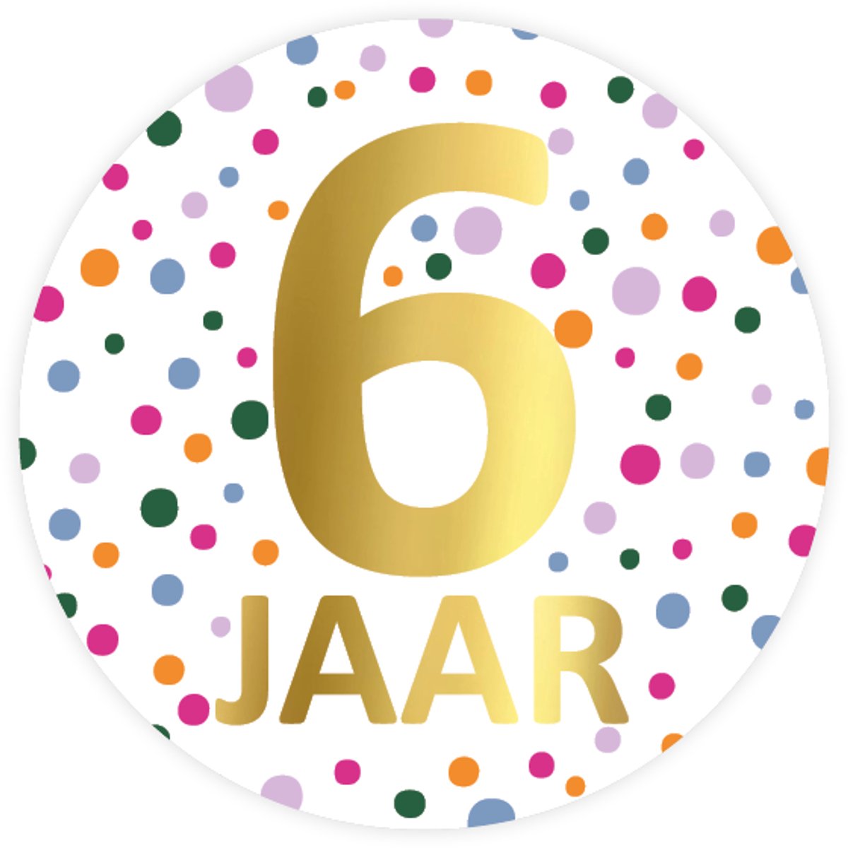 30x Sluitsticker Hoera 6 jaar! | GOUDFOLIE | 40 mm | Traktatiesticker Hoera | Cadeausticker | Sluitzegel | Sluitsticker | Traktatie
