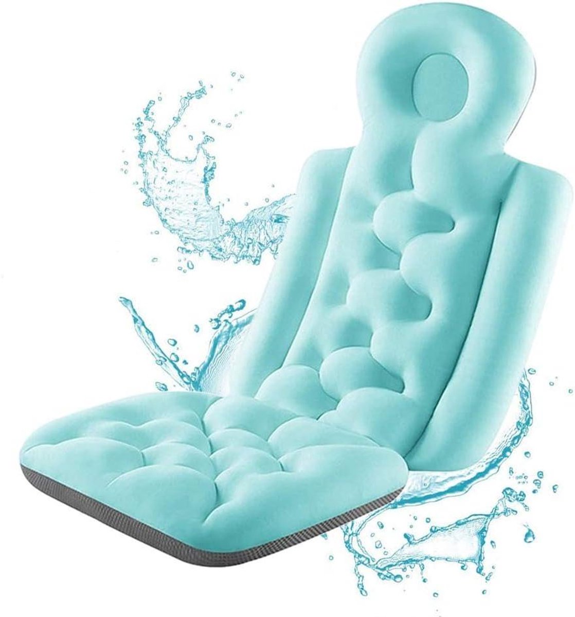 Bad Kussen Mat - Spa Kussen - Ontspannen in Bad - Volledige Lichaamssteun - 93x40cm - Blauw