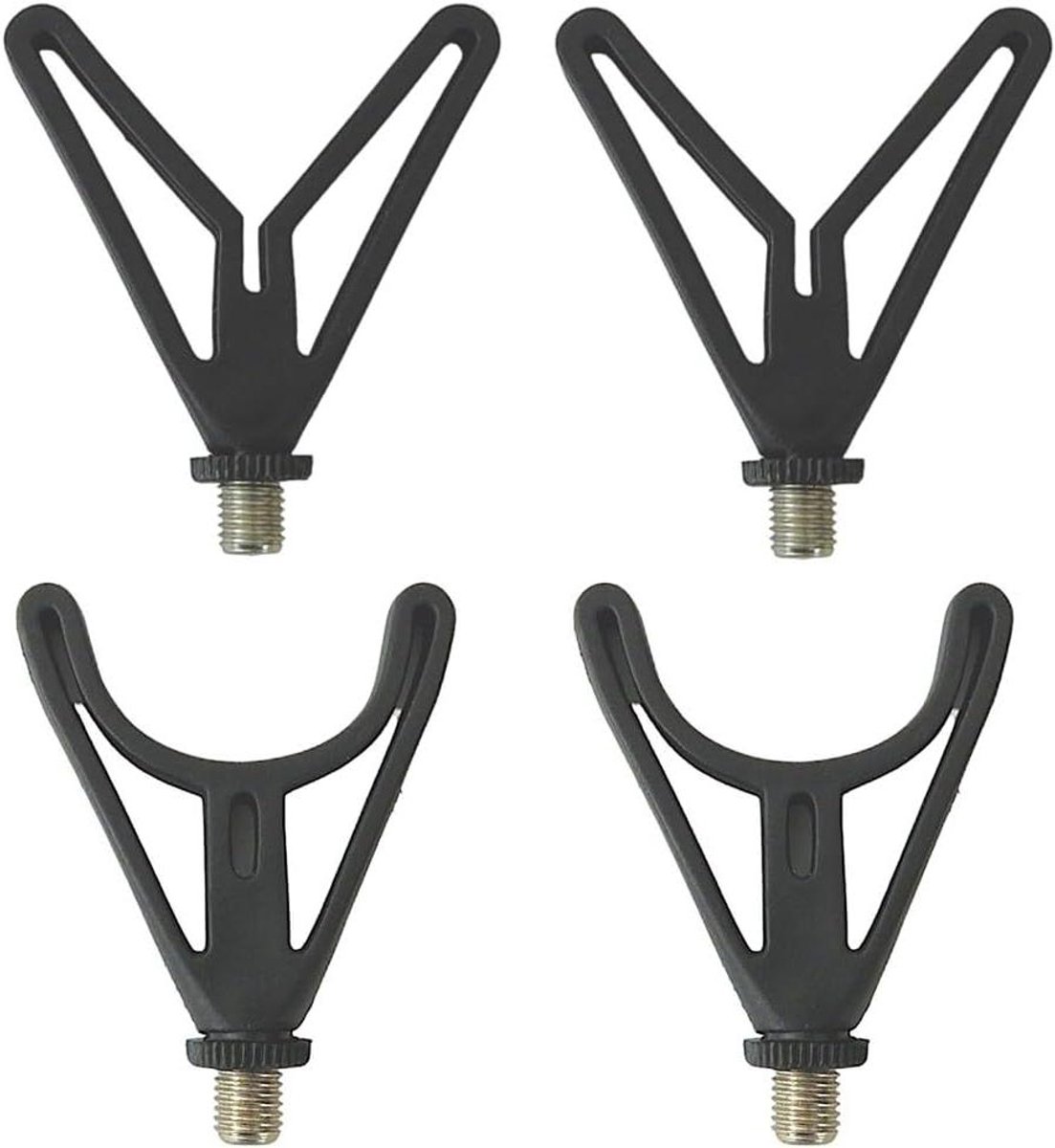 Hengels Steun Set - Rod Rest - Vissen Ondersteuning - Standaard Schroefdraad - 4 Stuks - Zwart