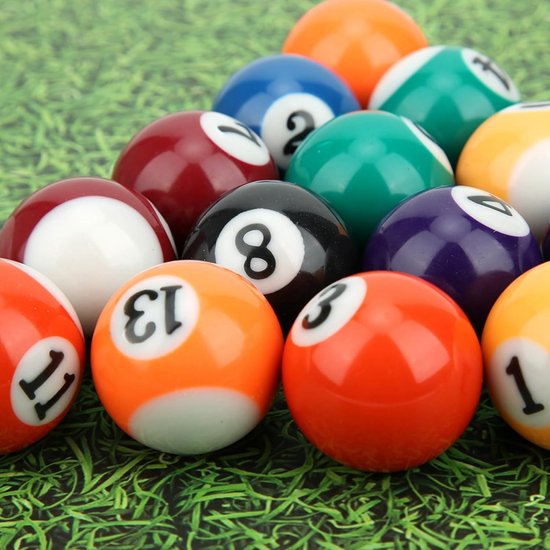 Mini Biljartbal Set - Biljartballen Pack - Spelplezier Thuis - Hars Materiaal - 32 MM - Multicolor van mini — afbeelding 3