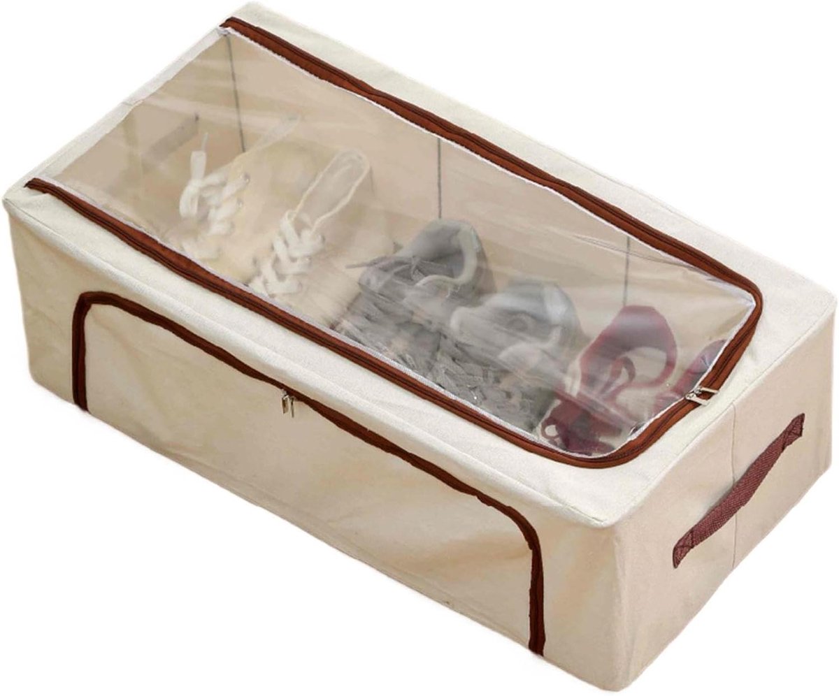 Onderbed opslag - Laden met rits - Kleding opbergen - Transparant venster - 60 x 30 cm - Grijs