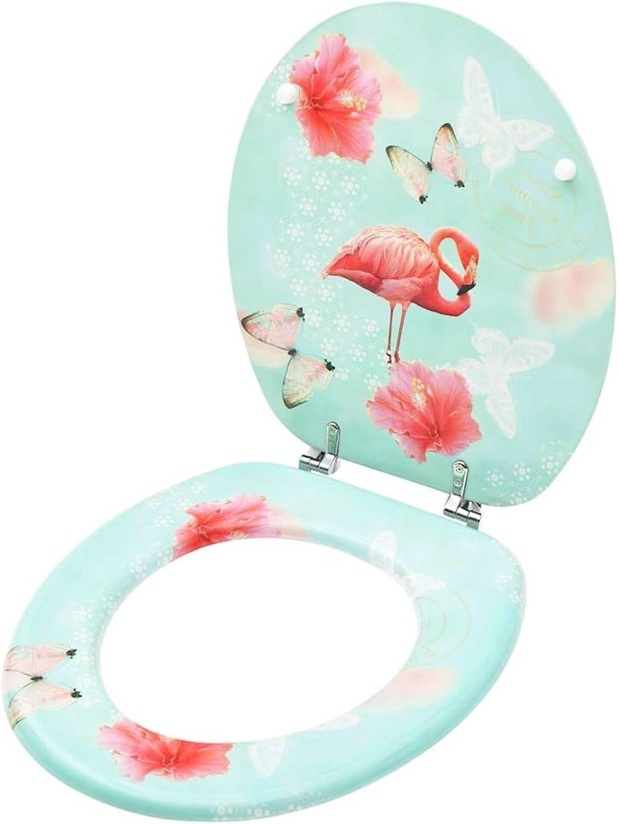 Toiletbril met deksel - WC-bril - Badkamer vernieuwen - Softclose functie - 425 x 358 cm - Meerkleurig