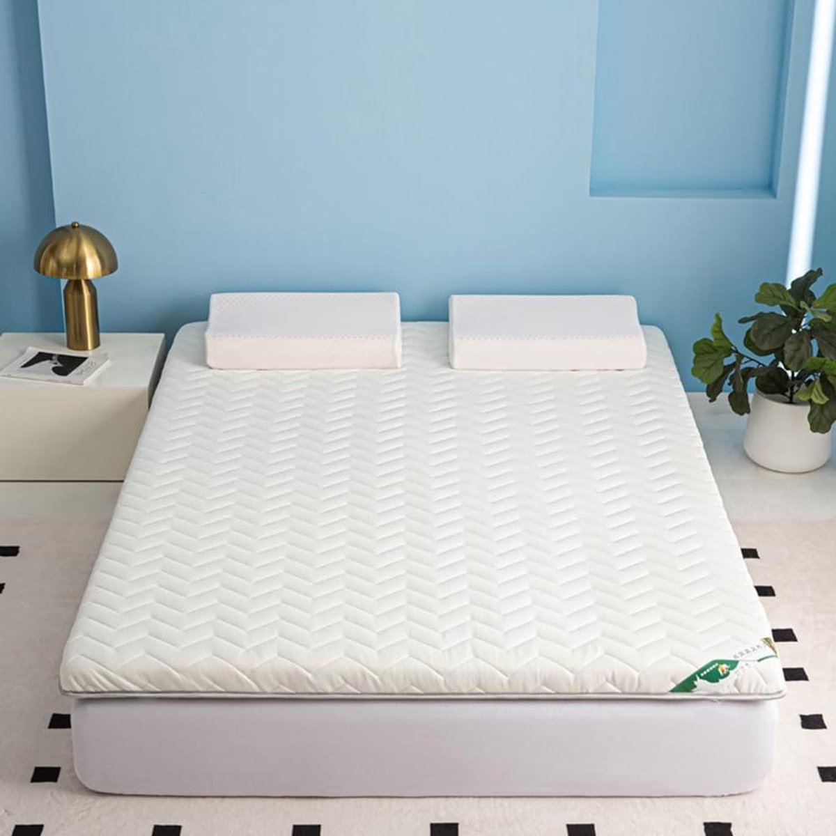Japanse futonmatras - Oprolbare slaapmat - Compact slapen - Ademend en opvouwbaar - 60 x 150 cm - Wit