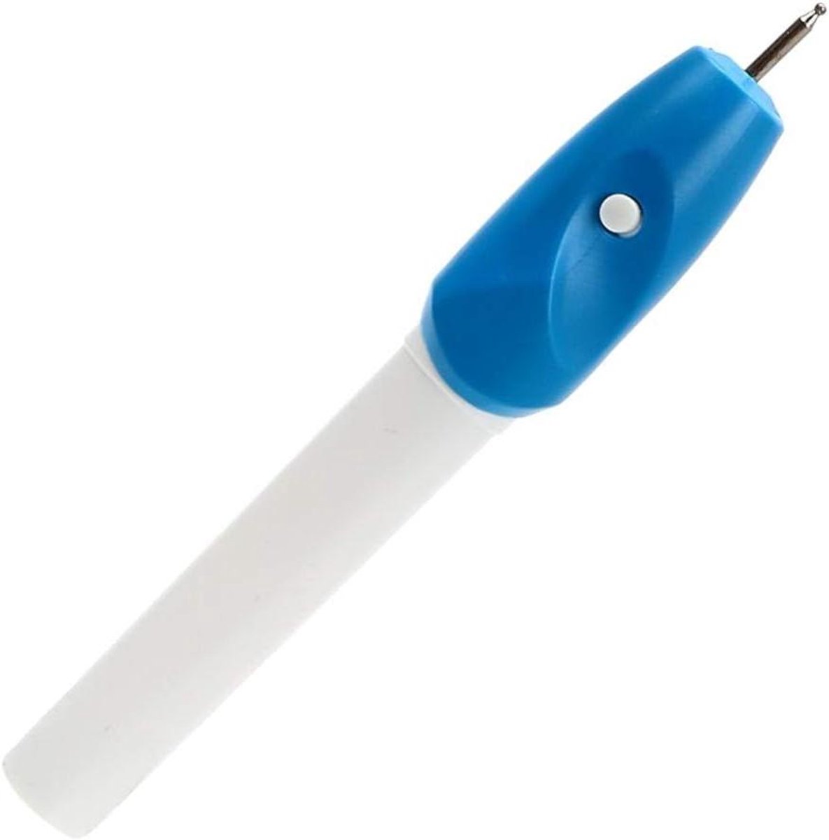 Elektrische Graveur Pen - Handgereedschap Carve - Voorwerpen Personaliseren - Voor Metaal Glas - 50x50x50 millimeter - Blauw Wit