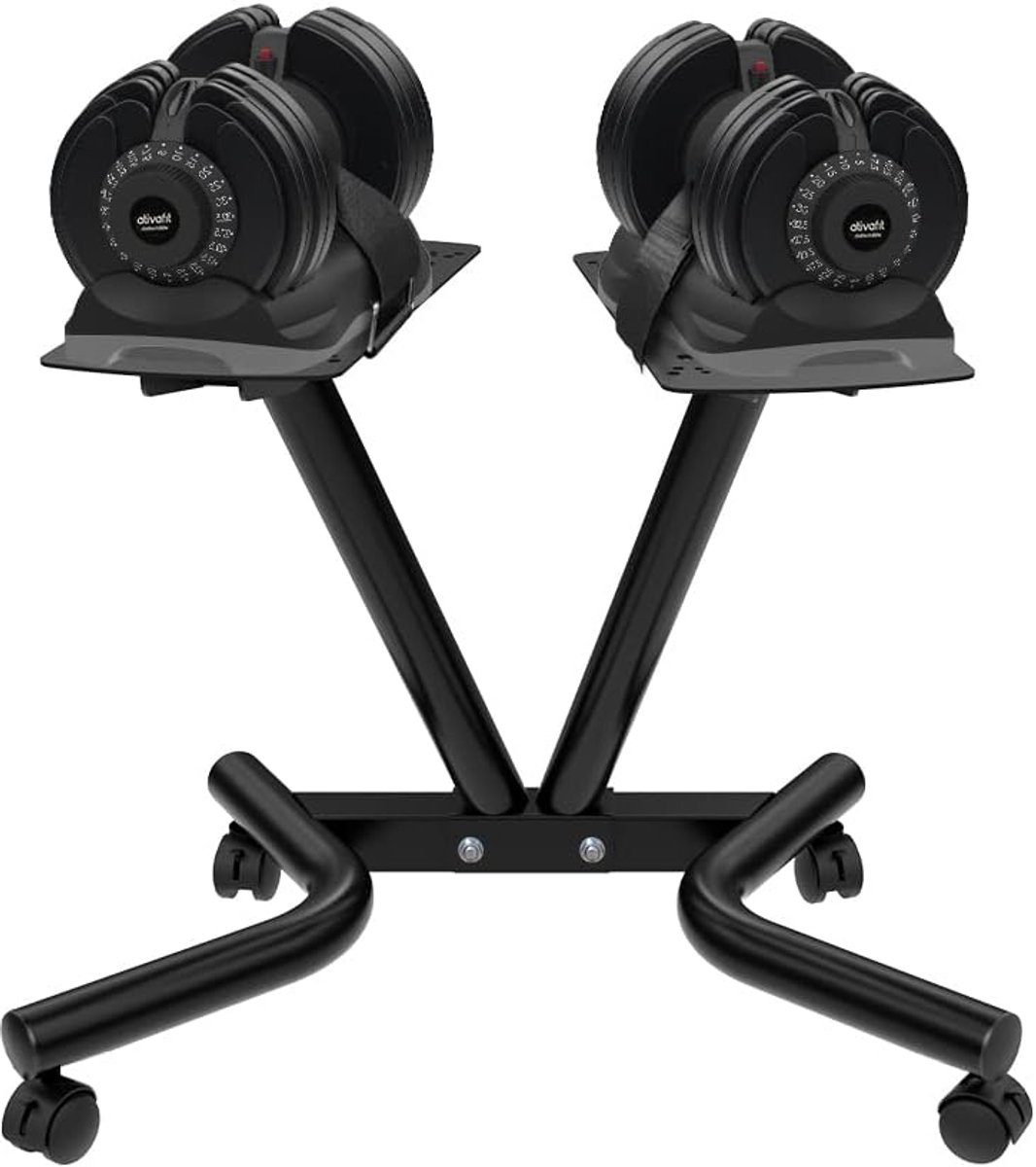 Premium Verstelbare Dumbbell Opbergrek met Wielen en Ergonomische Kantelstand – 100 kg Draagvermogen