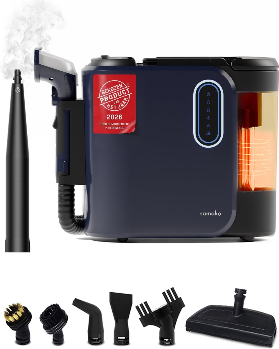 Samako Tapijtreiniger PRO 1800W – Stoomreiniger en Vlekkenreiniger – 100° Stoom – Bankreiniger – Meubelreiniger