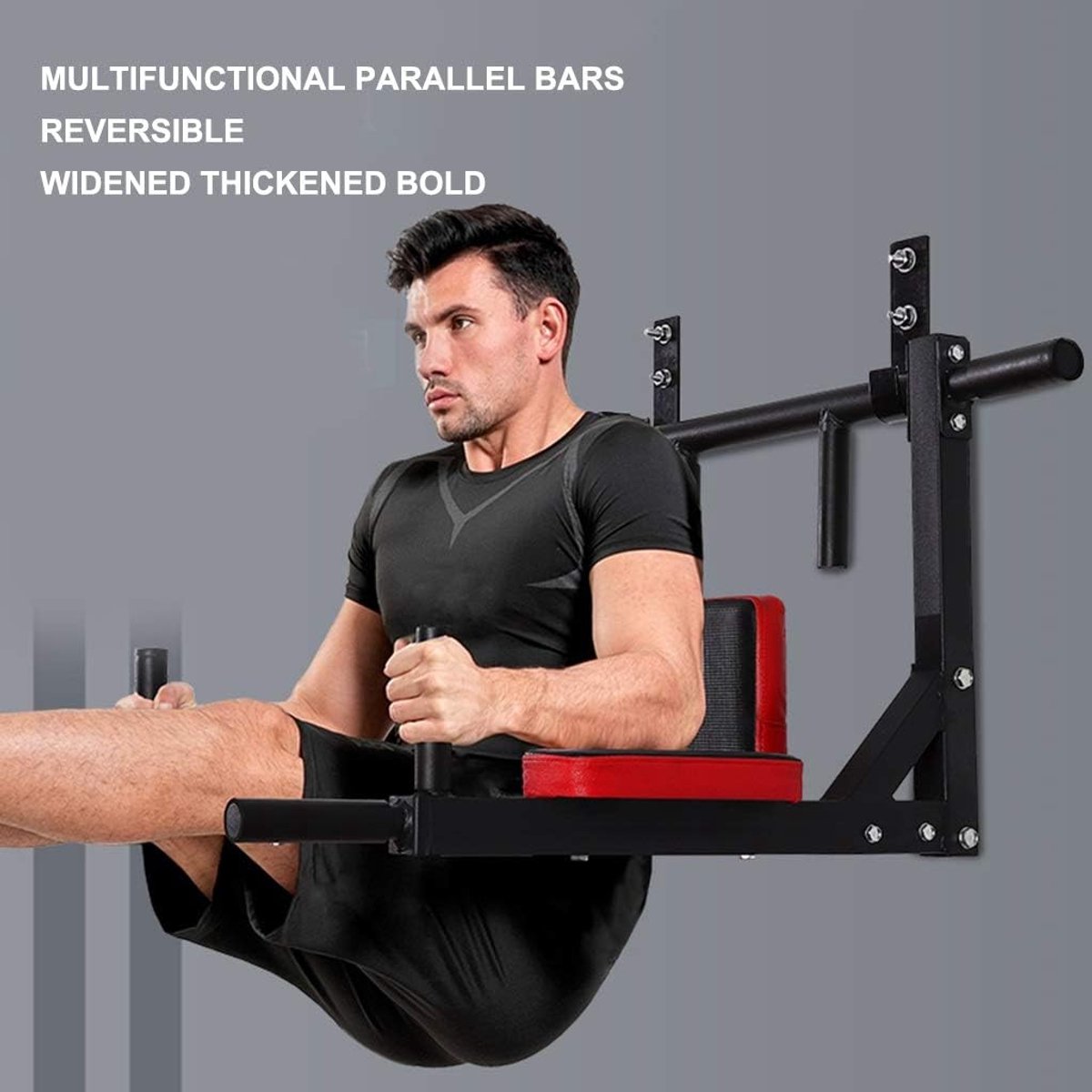 House&Garden Multifunctionele Wandgemonteerde Pull-Up Bar Power Station voor Thuis Fitness, Optrekstang & Parallelle Bars voor Krachttraining 94x76x48 cm thumbnail 4